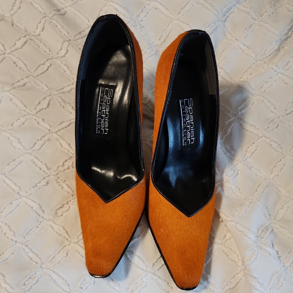 Sergio Zelcer Vibrant Orange Heels